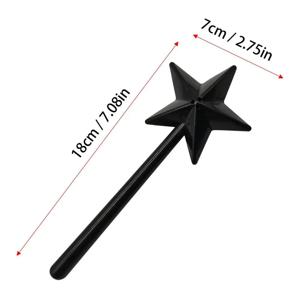 Portable Salt Pepper Shakers Refillable Magicals Star Wand Spices Dispenser Seasoning Shaker Set Kitchen & Dining BBQ Supplies Peaceful Pleasures Health and Wellness Black