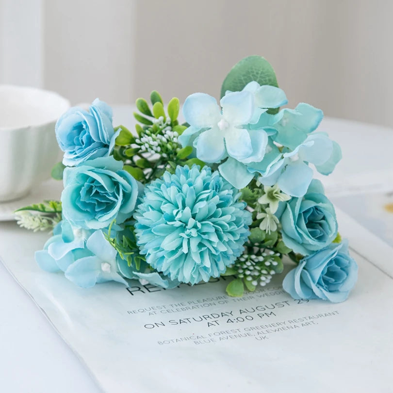 Silk Rose & Chrysanthemum Artificial Bridal Bouquet | Wedding Décor