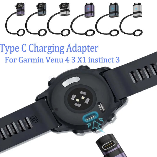 For Garmin Fenix E 8 7 7S 7X 6S 6 Approach S50 tactix 8 Lily 2 Active Approach S70 Type C Adapter Fast Charging Adaptador Peaceful Pleasures Health and Wellness