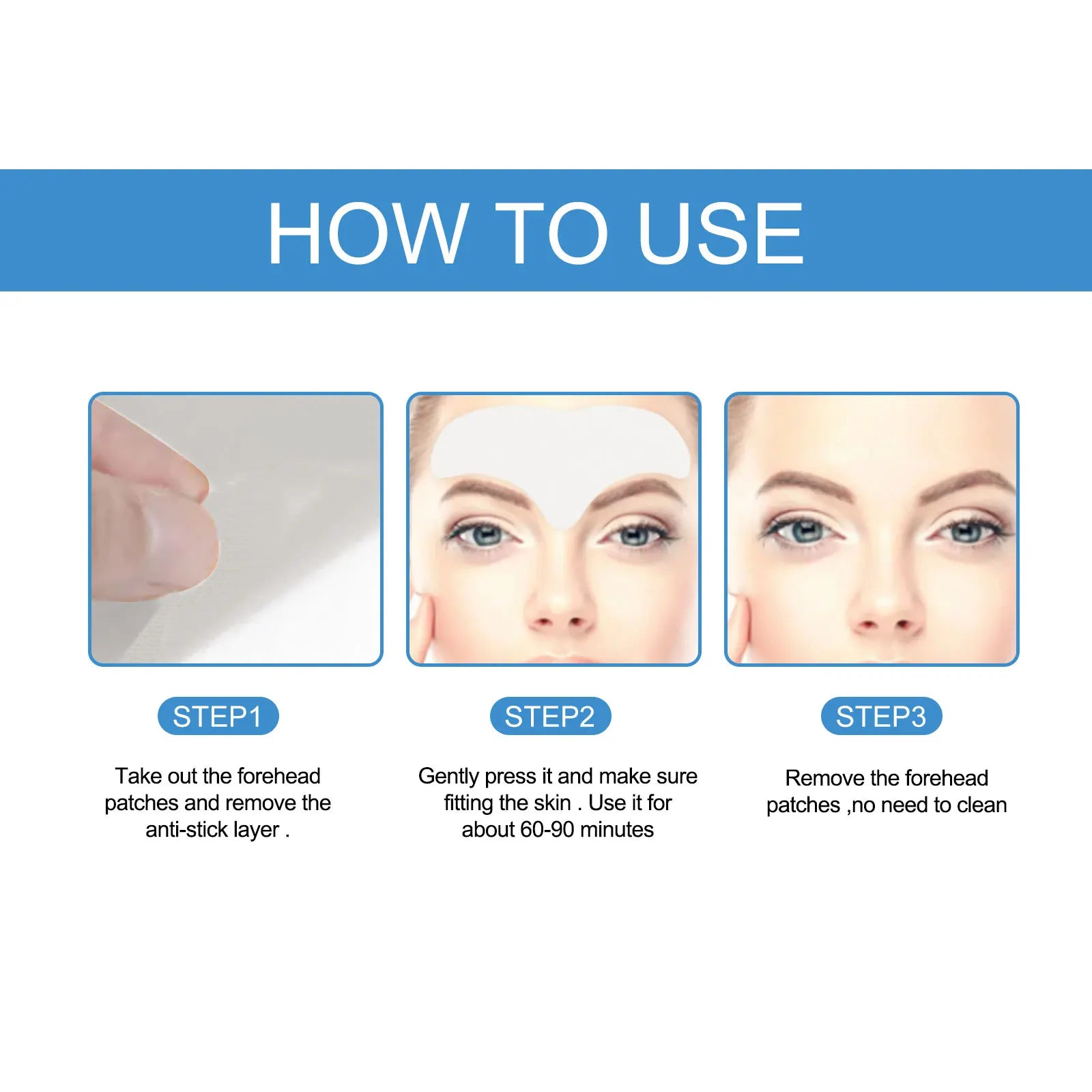 Tightening Forehead Mask Firming Fade Fine Line Reduce Wrinkles Improving Elasticity Repair Anti-Aging Forehead Wrinkle Patches Peaceful Pleasures Health and Wellness