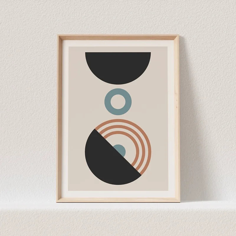 Boho Abstract Geometry Canvas Wall Art | Minimalist Print