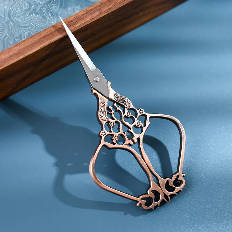 Vintage Retro Scissors Embroidery Stainless Steel Tip Sewing Shears Handicraft DIY Tools For Antique Handicraft Sewing Tools Peaceful Pleasures Health and Wellness