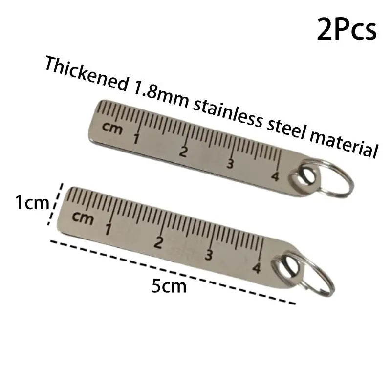 Mini Stainless Steel Ruler Keychain | Portable 1–5cm Measuring Tool
