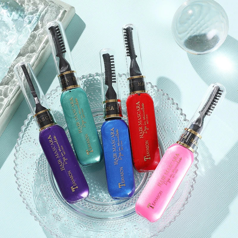 Disposable Hair Colour Dye Temporary Hair Dye Mascara Dual Purpose Washable Hair Coloring Cream DIY Dying Hairstyle Supplies Peaceful Pleasures Health and Wellness