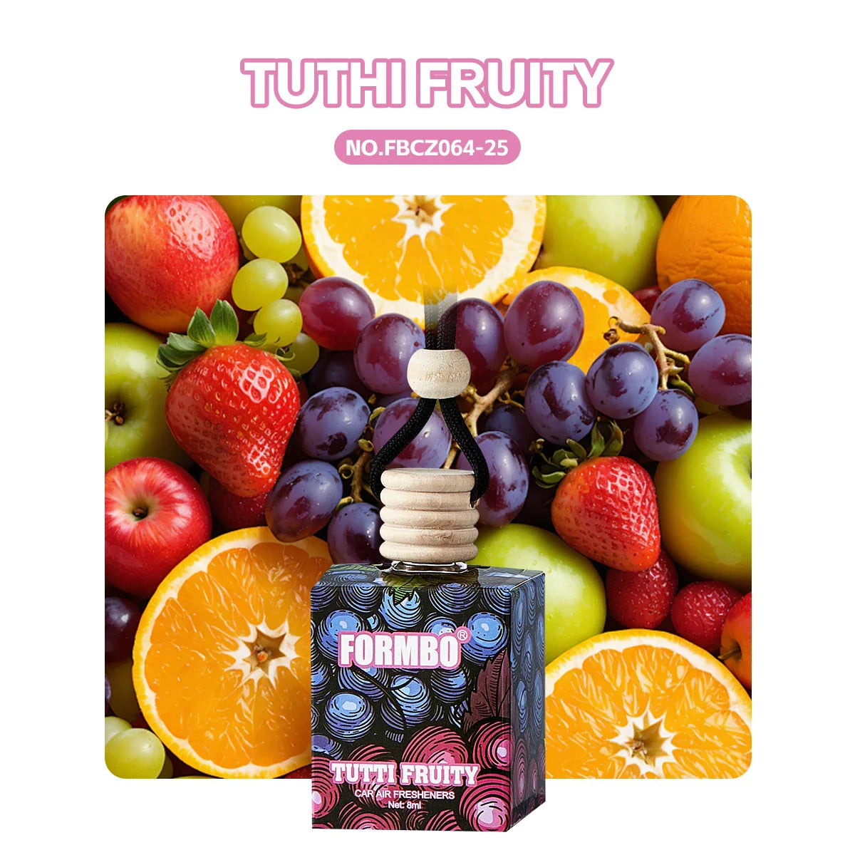 FORMBO Fruit Car Air Freshener Pendant | 4 Scents, 8ml