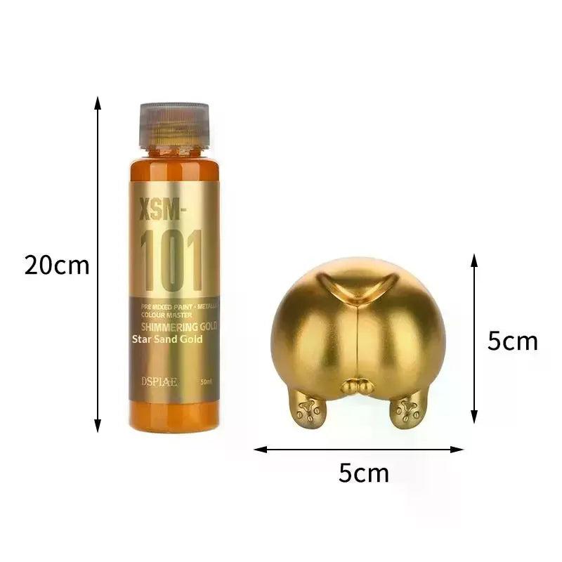 50ml Water-Based Pre-Mixed Metal Paint for Scale Models & Airbrush