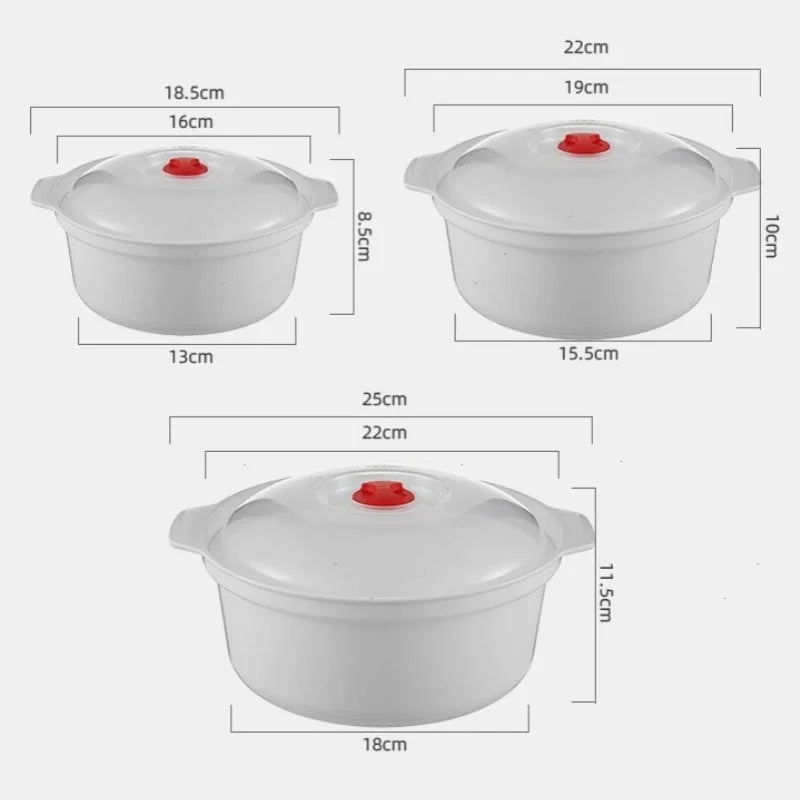 BPA-Free Microwave Heating Bowl with Lid – 1.2L Food-Grade Plastic, Dishwasher Safe
