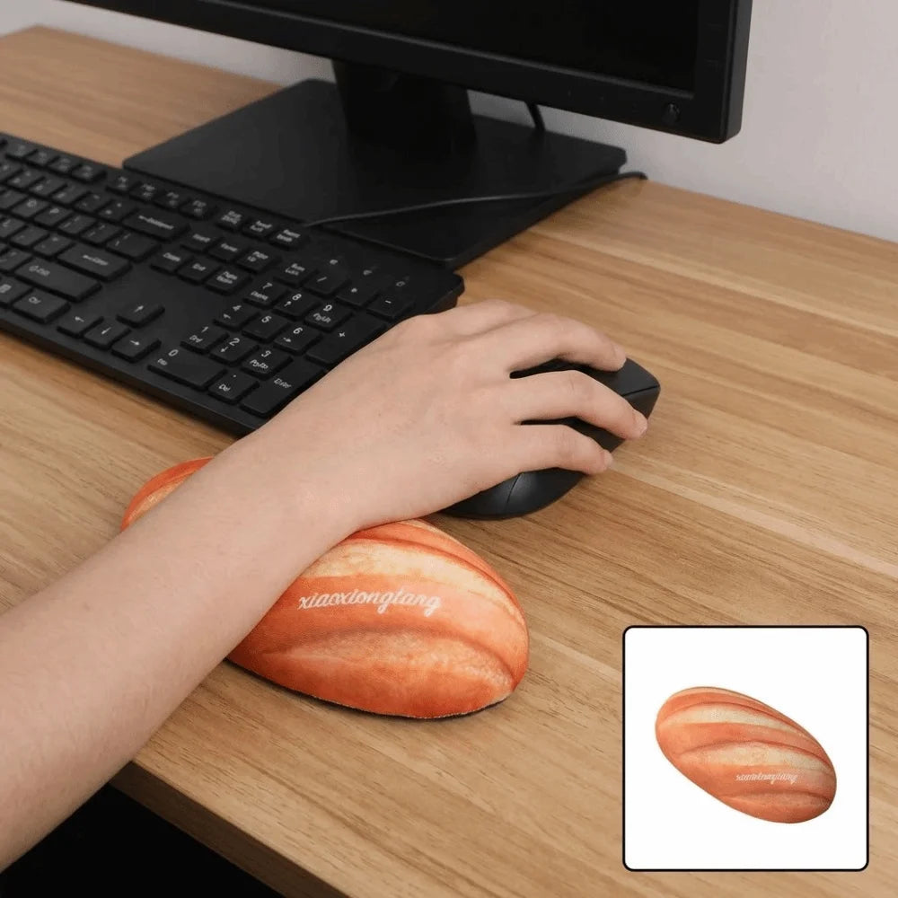 Easy To Clean Bread Shaped Mouse Wrist Pad Anti-slip Ergonomic Mini Wrist Guard Silicone Soft Hand Support Pillow School Peaceful Pleasures Health and Wellness