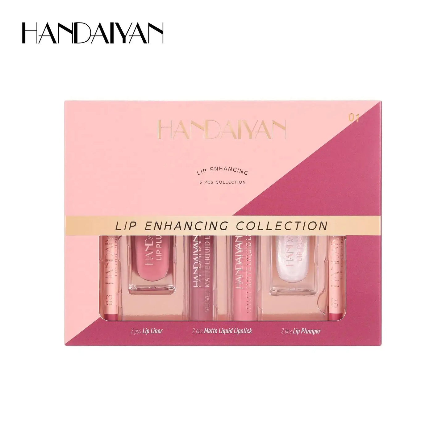 Handaiyan 6-Piece Matte Lipstick Set – Waterproof & Long-Lasting