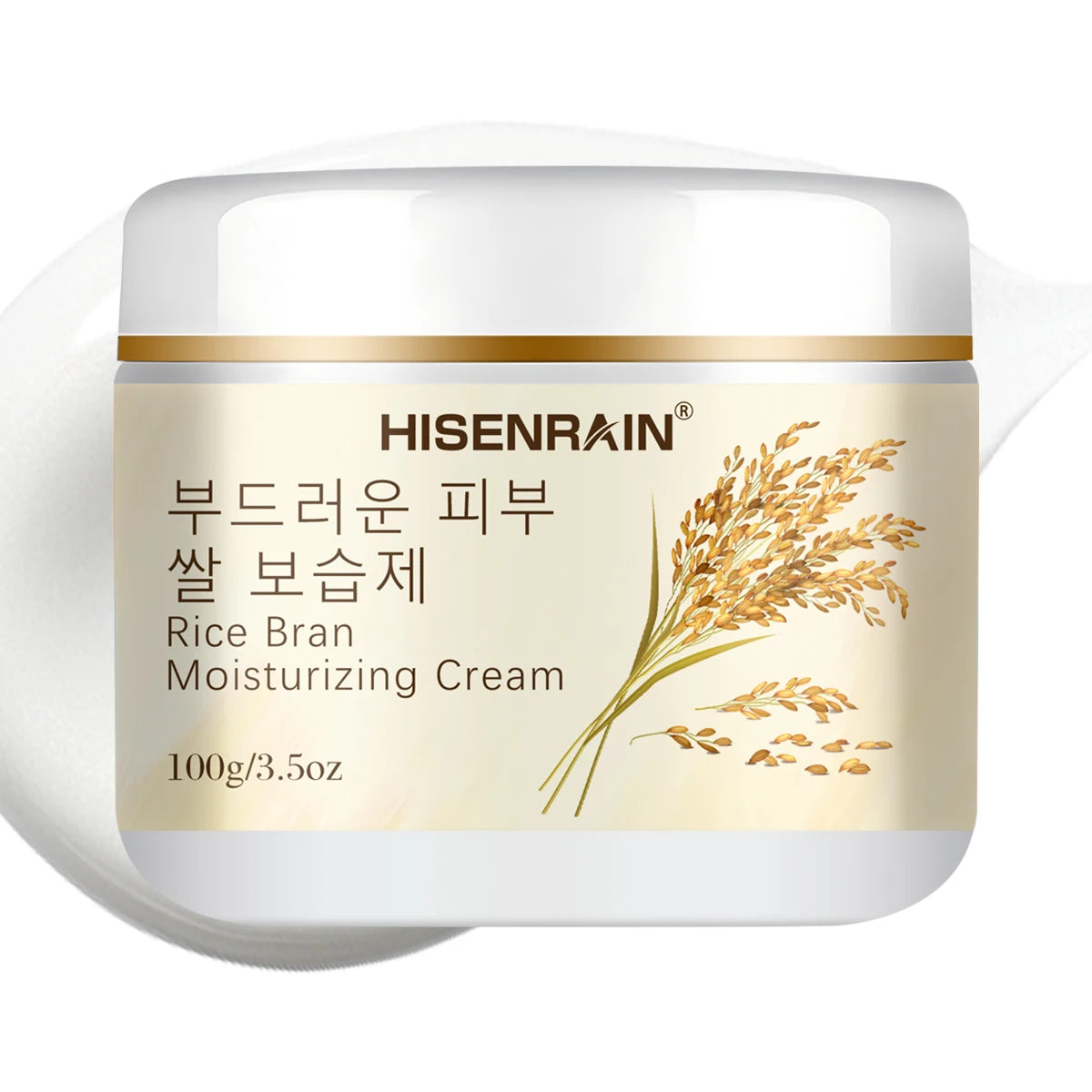 HISENRAIN Natural Rice Extract Face Cream - Soothing, Moisturizing & Brightening Daily Moisturizer for Sensitive & Dull Skin. Peaceful Pleasures Health and Wellness 100g