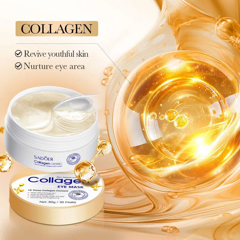 SADOER Crystal Collagen Eye Masks 60pcs – Dark Circles & Bags