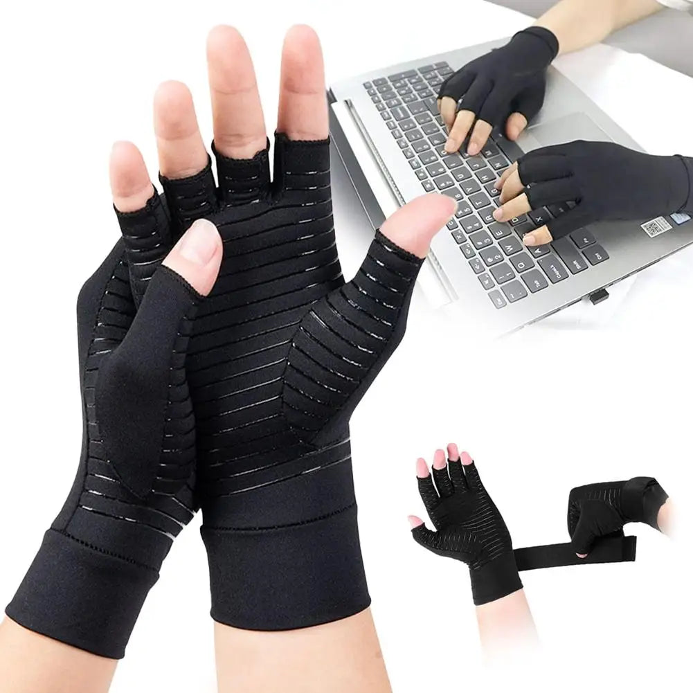 Copper Compression Gloves with Wrist Strap | Women & Men