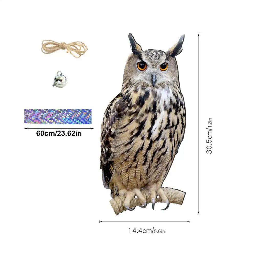 Bird Repel Scarecrow Durable Owl Scarer Pendant Bird Repellent Bell Pastoral Orchard Bird Scare Home Suppies (2D Flat style) Peaceful Pleasures Health and Wellness A