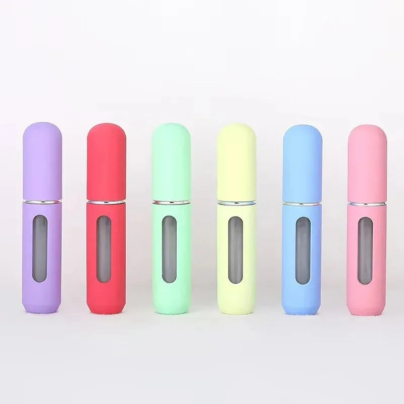 2026 Mini 5ML Perfume Bottle Candy Color Refillable Travel Spray Bottles 1/3/6PCS Press Bottom Filling Dispenser for Fragrance Peaceful Pleasures Health and Wellness 106-1-2-3-4-5-6