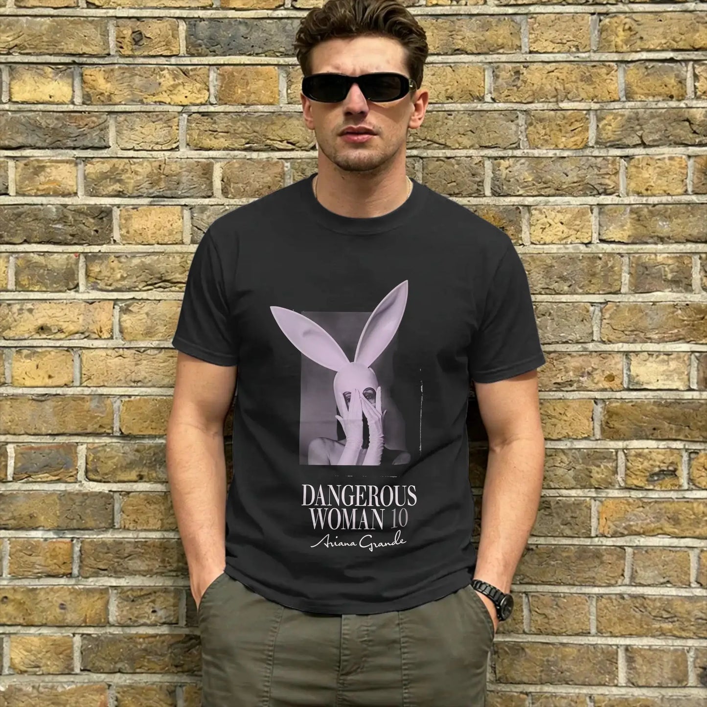 Arianas Album Dangerous Woman Men T Shirts Grande 2026 Novelty Tee Shirt Short Sleeve Crewneck T-Shirts Cotton Original Clothes Peaceful Pleasures Health and Wellness