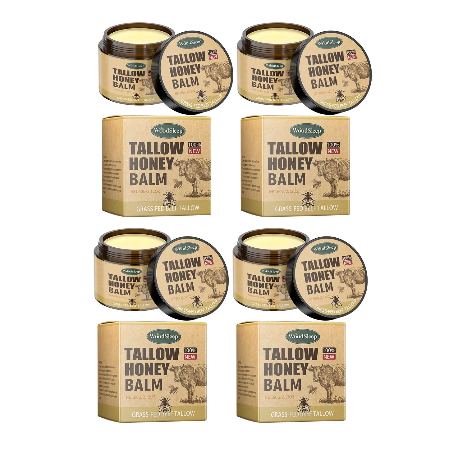 WOODSLEEP Beef Tallow & Honey Moisturizer Cream – Face & Body