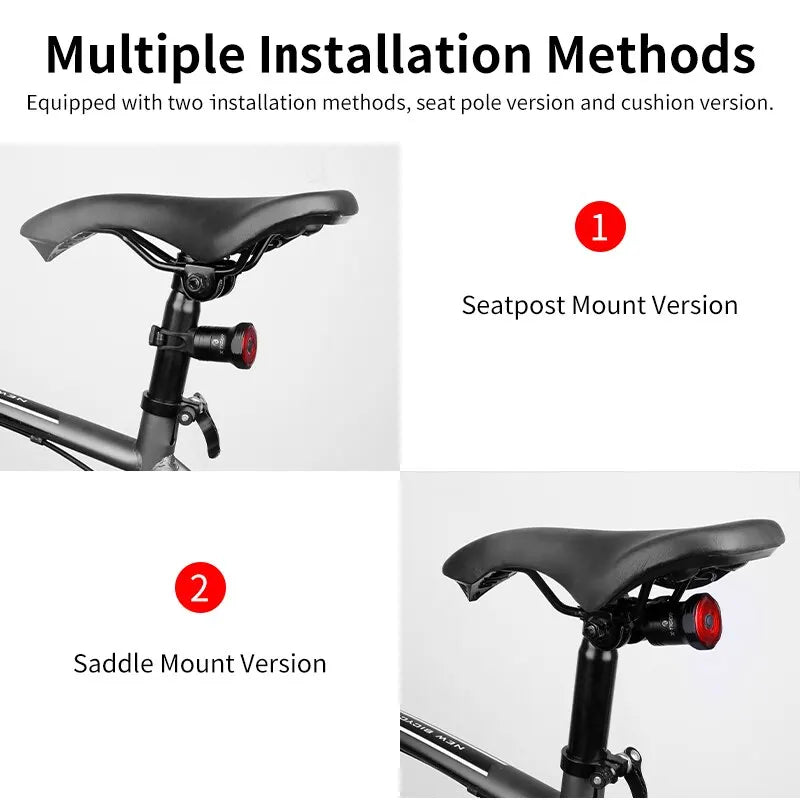 X-TIGER Smart Brake Sensing Bike Tail Light IPX6 USB-C LED
