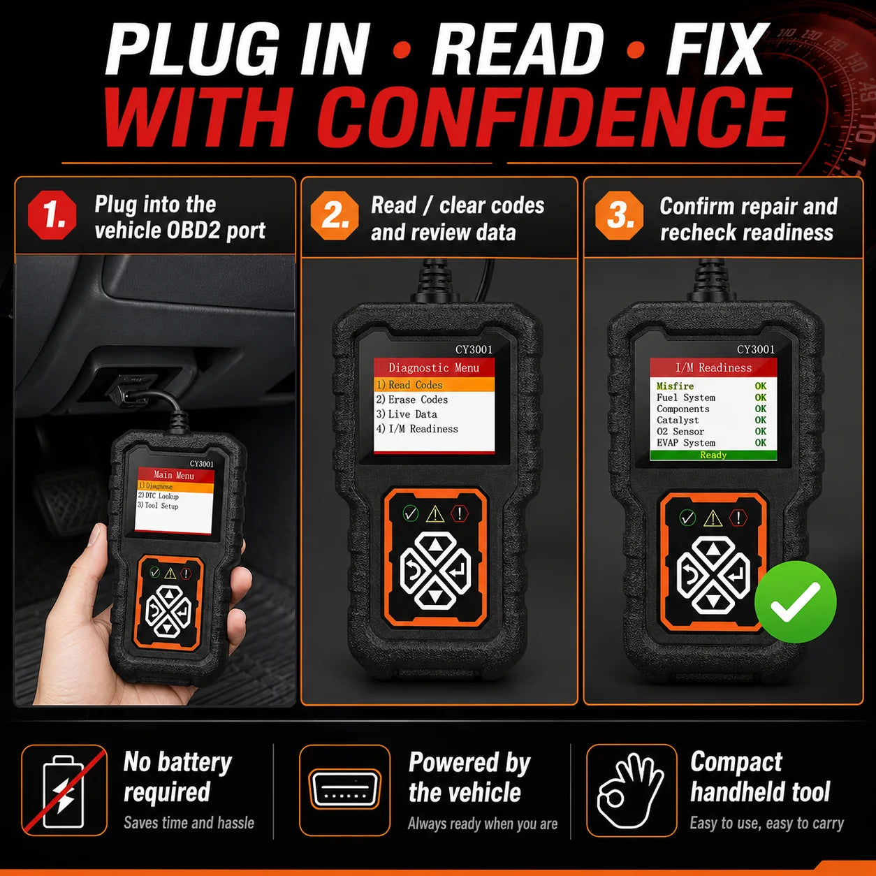 Car OBD2 Code Scanner Diagnostic Scanner Code Reader Erase Engine Fault Code Read Code Erase Code Battery Test Engine Light Can Peaceful Pleasures Health and Wellness
