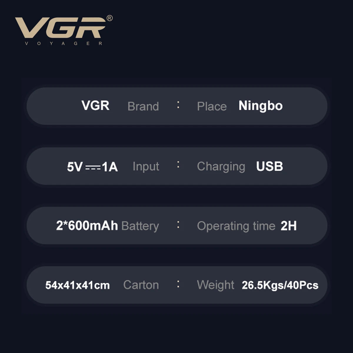 VGR Retro Metal Shaver Three Blade Deep Cleaning Shaver Embossed Body Intelligent Digital Hair Trimmer Hair Whitening V-349 Peaceful Pleasures Health and Wellness