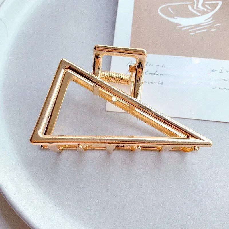 2-Pack Metal Geometric Hollow Hair Claw Clips & Barrettes Hair Claw Clips Peaceful Pleasures Health and Wellness Z