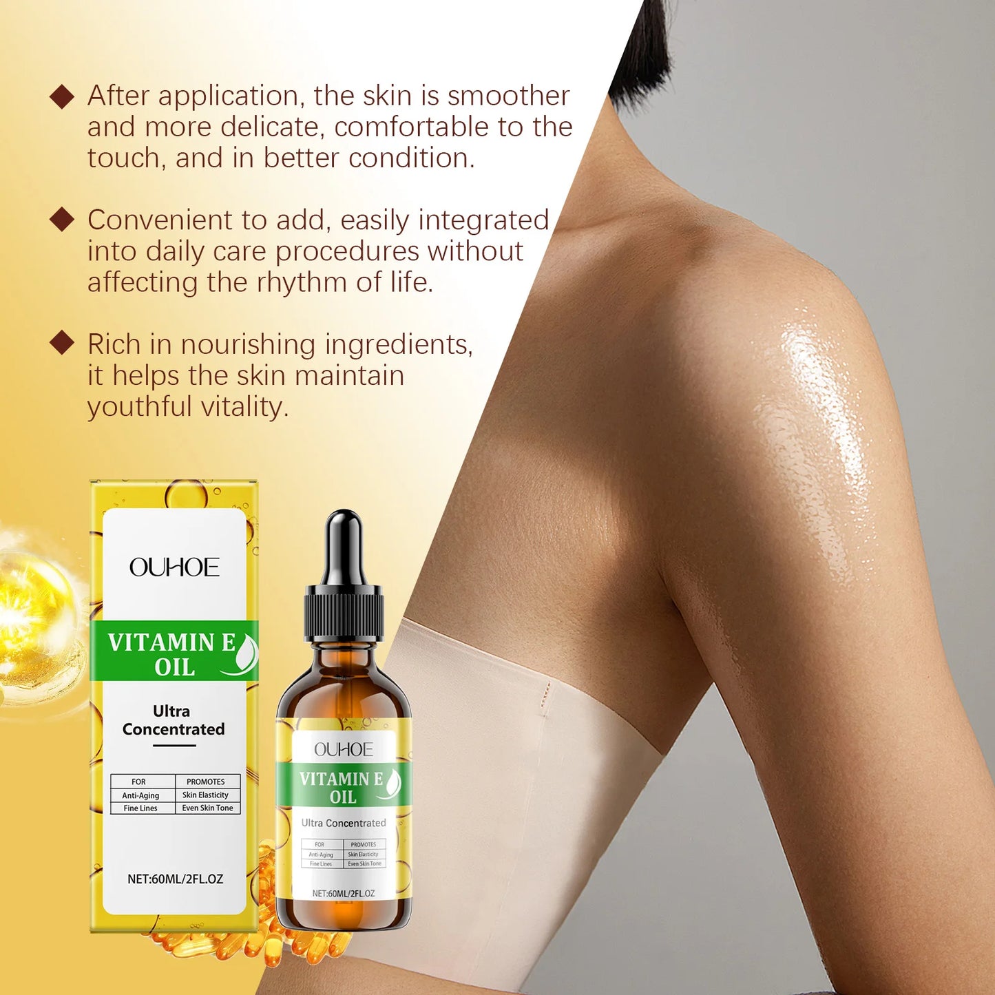 Vitamin E Body Oil – Firming, Brightening & Anti-Aging Skin
