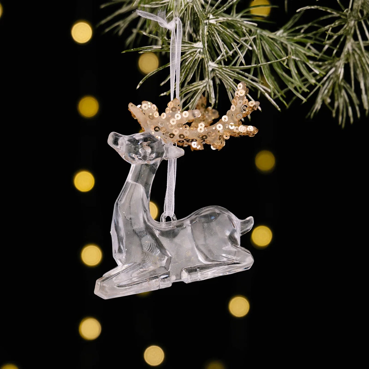 Sequined Acrylic Christmas Ornaments – Snowflake & Bell Pendants