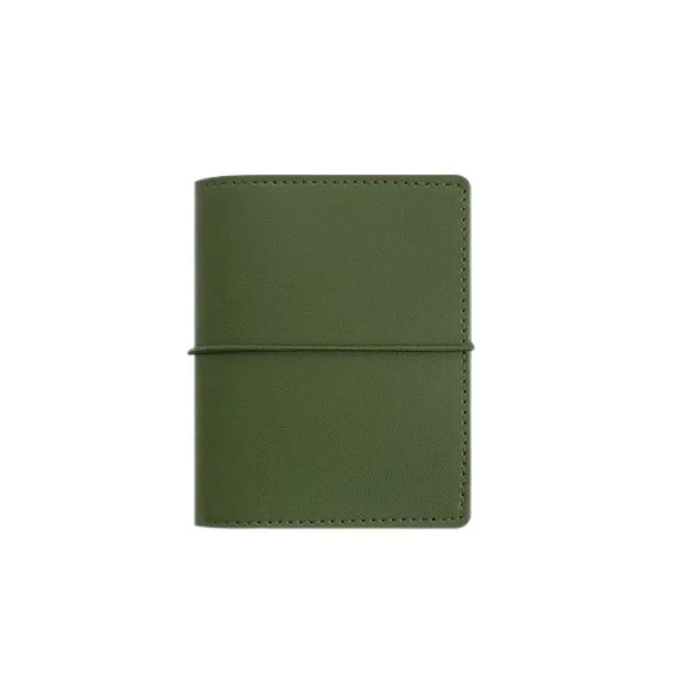 Simple M5 Loose Leaf Notebook PU Leather 50 Sheets Mini Pocket Notebook Planner Schedule DIY Binder Notebook School Peaceful Pleasures Health and Wellness Dark Green