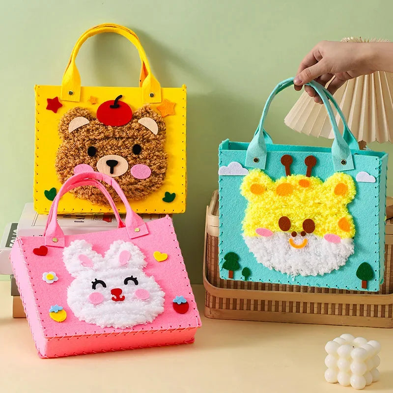 DIY Sewing Felt Bag Kids Education Toy Cute Cartoon Animal Hand Safe