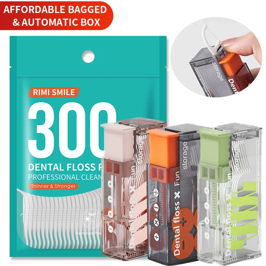Automatic Dental Floss Dispenser Box | Travel-Ready Floss Picks Dental Floss Dispenser Peaceful Pleasures Health and Wellness 300pcs and 3 boxes China Mainland