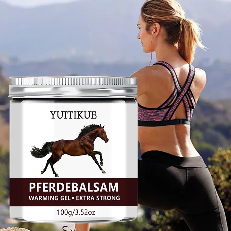 YUlTlKUE Pferdebalsam Warming Gel Extra Strong Muscle Comfort Body Care Warming Relief Balm 100g Peaceful Pleasures Health and Wellness