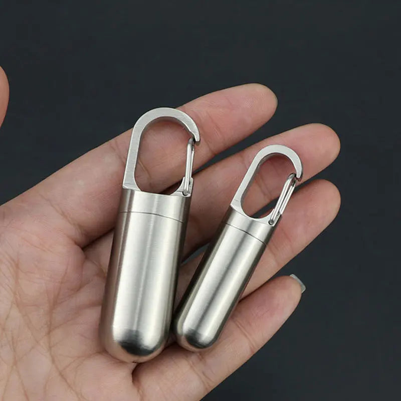 Waterproof Stainless Steel Pill Case | Mini Outdoor Storage Box