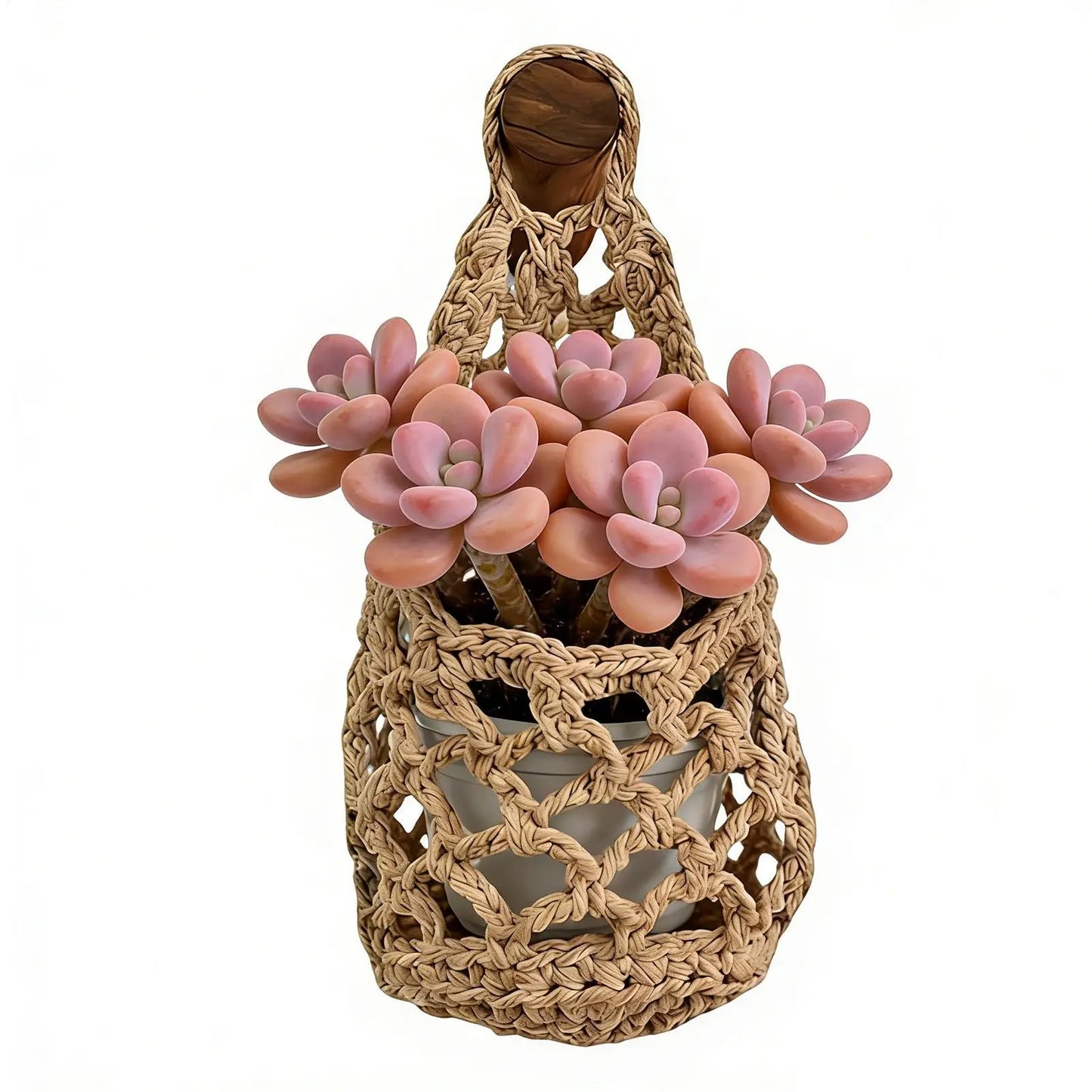 Handmade Macrame Plant Hanger | Boho Cotton Rope Wall Basket