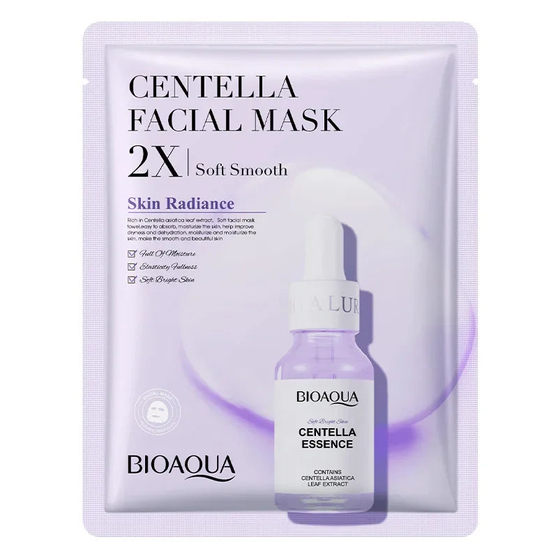20pcs/5pcs Centella Collagen Face Mask VC Moisturizing Refreshing Sheet Masks Hyaluronic Acid Facial Mask Skin Care Products Peaceful Pleasures Health and Wellness