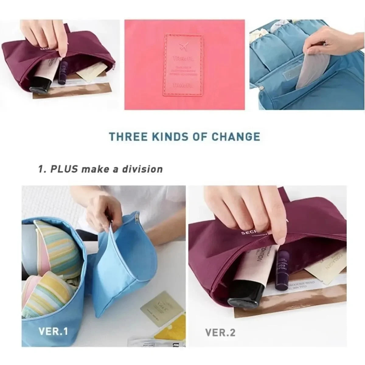 Portable Travel Organizer Bag – Bra, Underwear & Cosmetic Case