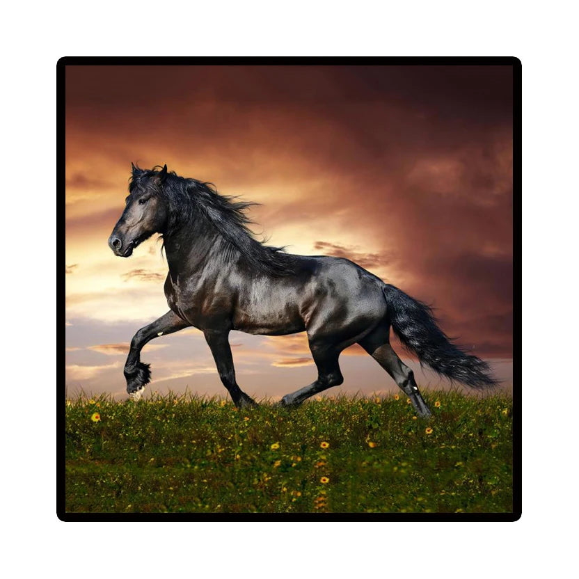 Nordic Horse Canvas Wall Art | Modern Unframed Poster Print