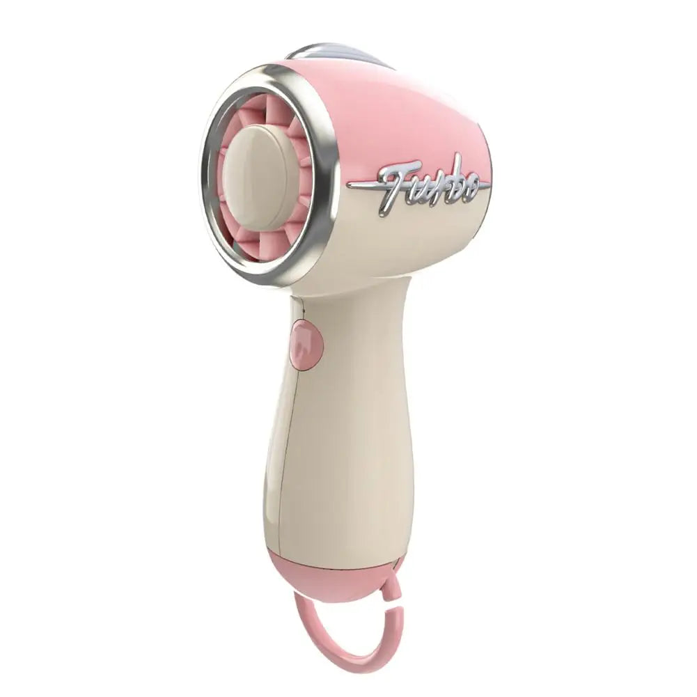 Mini Cooling Electric Fan Portable Super Powerful Wind Electric Fan Silent Turbine High-speed Home Handheld Type-C Charge Fan Peaceful Pleasures Health and Wellness Pink
