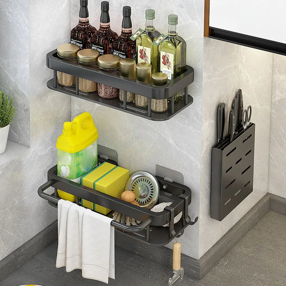 No Drilling Stainless Steel Kitchen Organizer Shelf Wall Mount Countertop Drainer Rack Storage Shelf And Organiser For Kitchen Peaceful Pleasures Health and Wellness