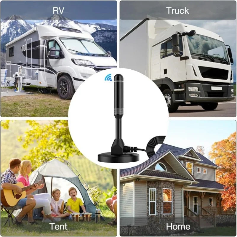 DTMB Digital TV Antenna – ATSC DVB-T2, Aluminum & Suction Cup