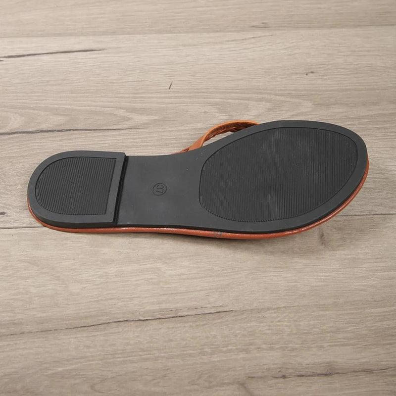 Women's Woven Flat Flip Flops – Soft Thong Sandal Slippers