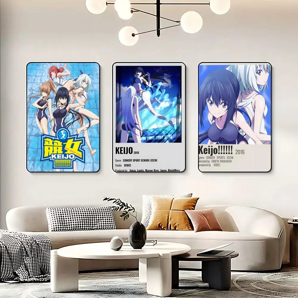 Anime K-Keijo!!!!!!!! HD Wall Poster – Self-Adhesive Waterproof Anime Wall Poster Peaceful Pleasures Health and Wellness