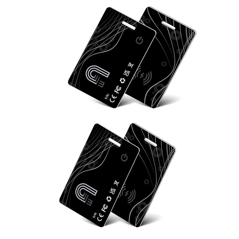 Ultra-thin Wireless Charging Wallet Card Bluetooth GPS Tracker Smart Tag Work with Apple Find My Location Wallet Finder for IOS Peaceful Pleasures Health and Wellness Charging A2-4PCS