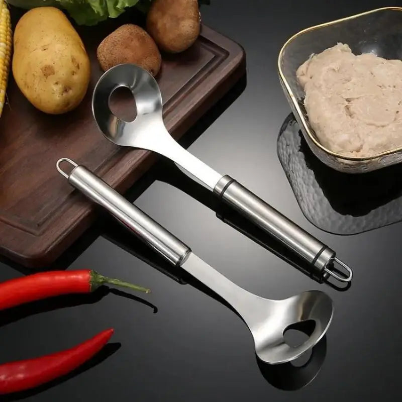 Meatball Maker Spoon Meat Baller Elliptical Leakage Hole Stainless