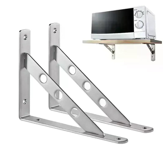 2-Pack Heavy-Duty Stainless Steel L-Shape Wall Angle Brackets Wall Shelf Bracket Oasis Select