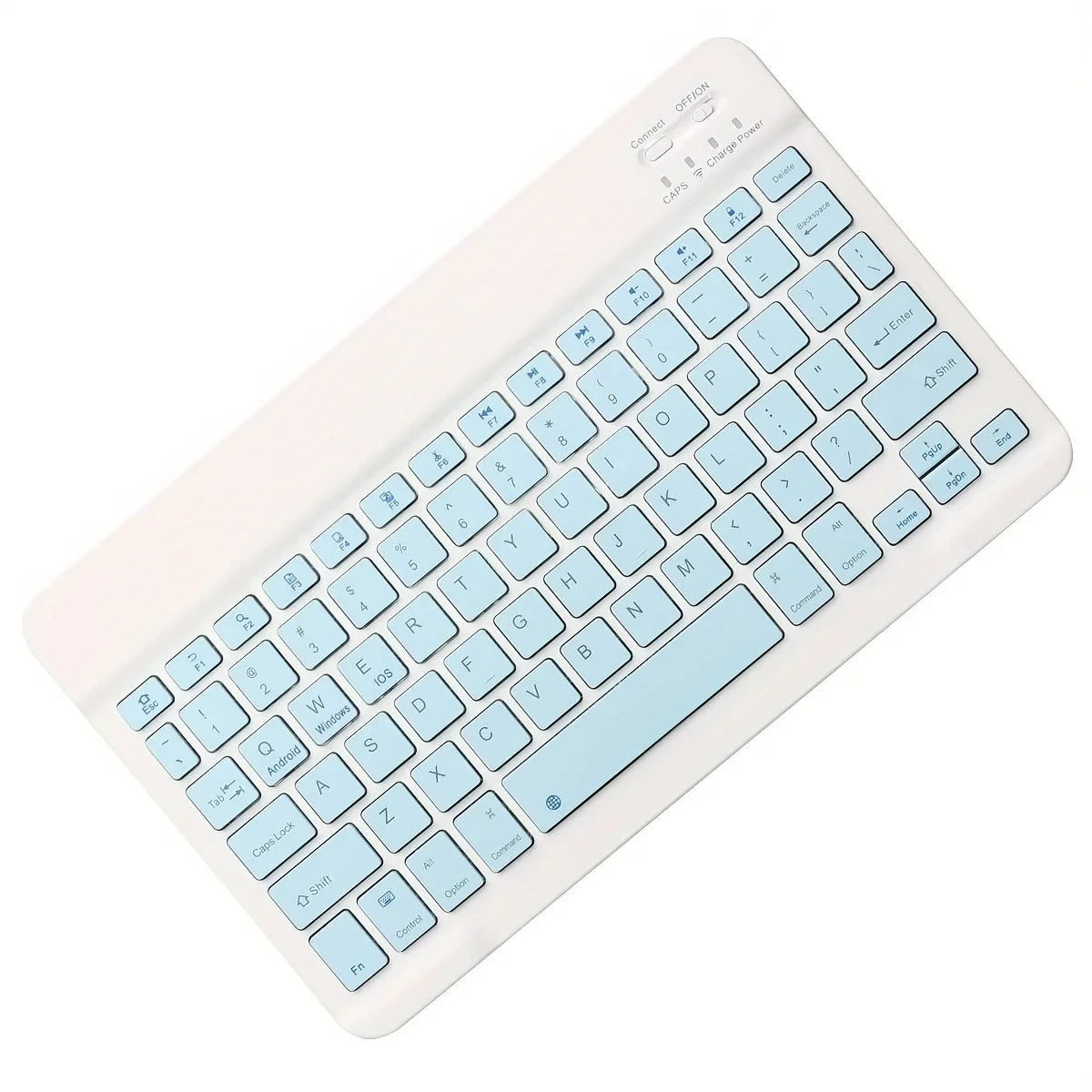 Ultra-thin Wireless Keyboard,10-inch Bluetooth-compatible Keyboard, Type-C Charging, for Tablet, PC, iOS, Android, Windows Peaceful Pleasures Health and Wellness Blue keyboard