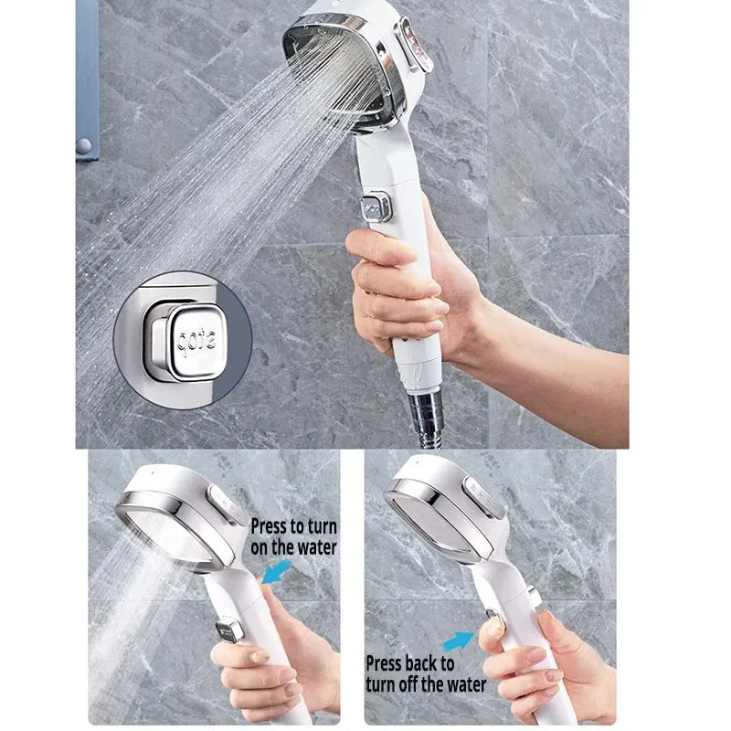 4-Mode High Pressure Handheld Shower Head | Water Saving Filter