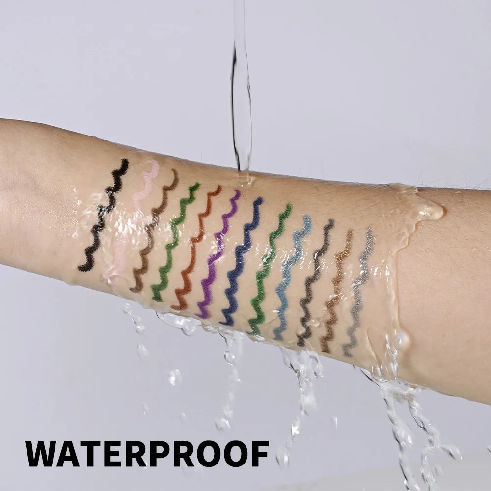 12-Color Waterproof Eyeliner Pencil – Smokey Long-Lasting
