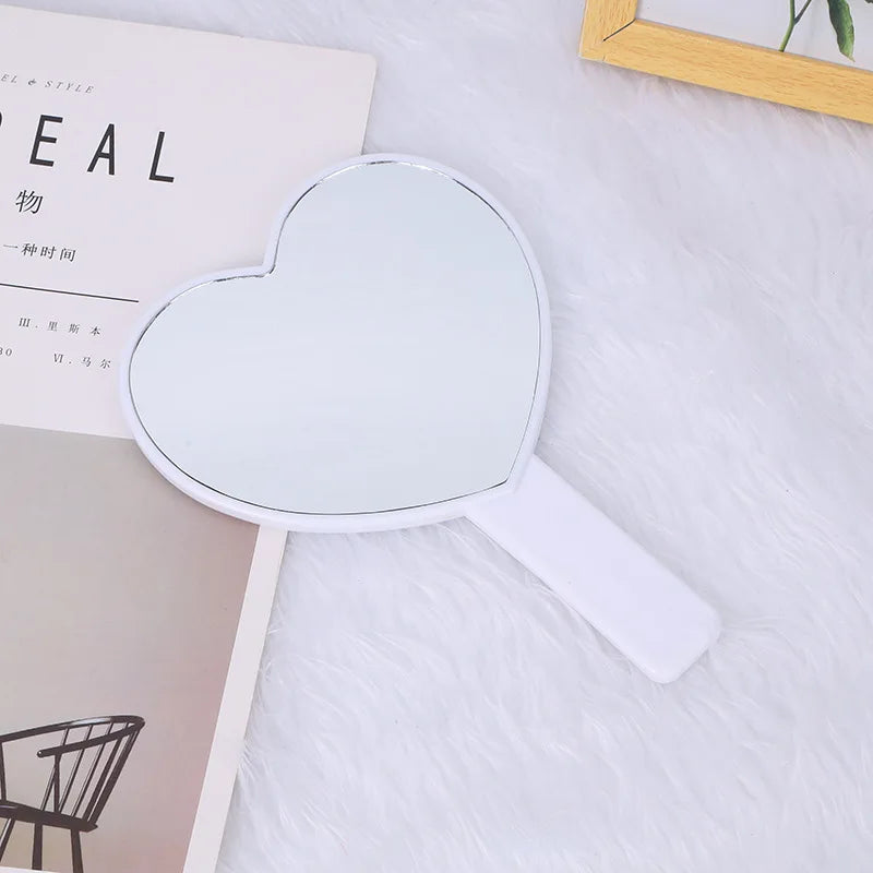 Diamond Rhinestone Handheld Makeup Mirror – Heart Round Square