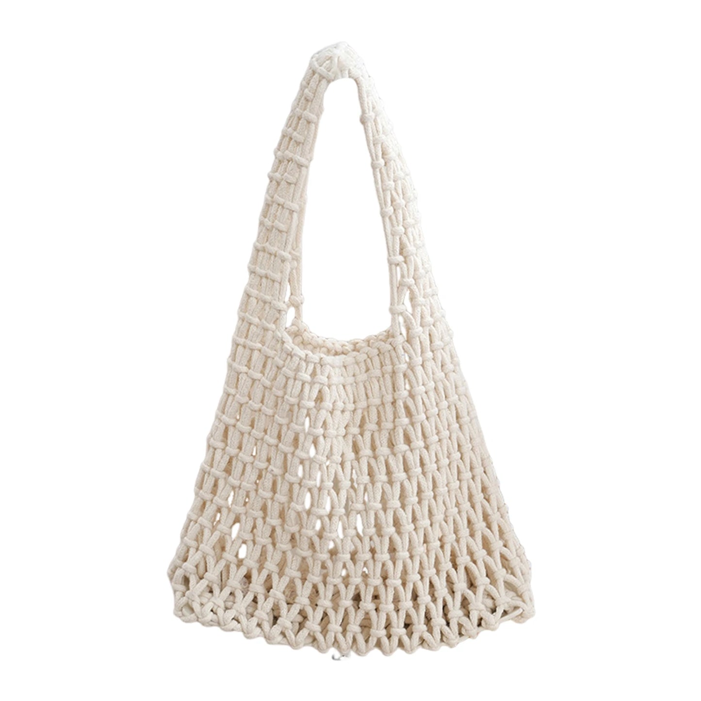 Women's Hollowed Out Woven Clutch Bag Korean Style Beach Wristlet Handbag For Vacation And Daily Use Peaceful Pleasures Health and Wellness WHITE