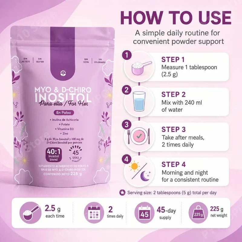 Myo & D-Chiro Inositol Powder 40:1 | Folate, D3 & Zinc