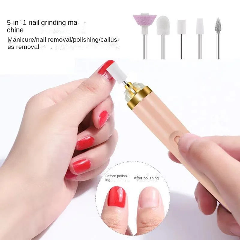 Electric Nail Grinder Nail Polishing Machine with Light Portable Mini Electric Manicure Art Pen Tools with Box for Gel Removing Peaceful Pleasures Health and Wellness